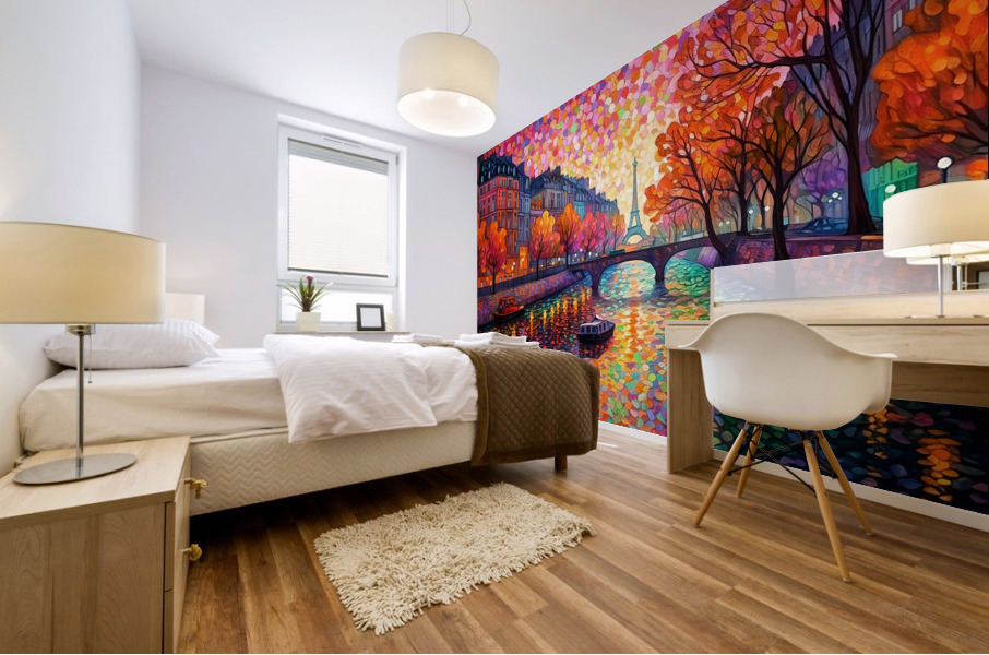 City on the river5 Mural print