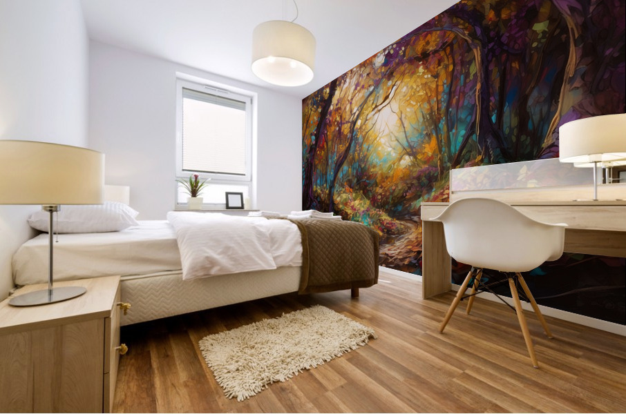 Impressionistic woods painting1 Mural print