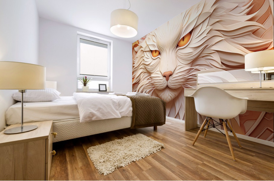 3D kitty Mural print