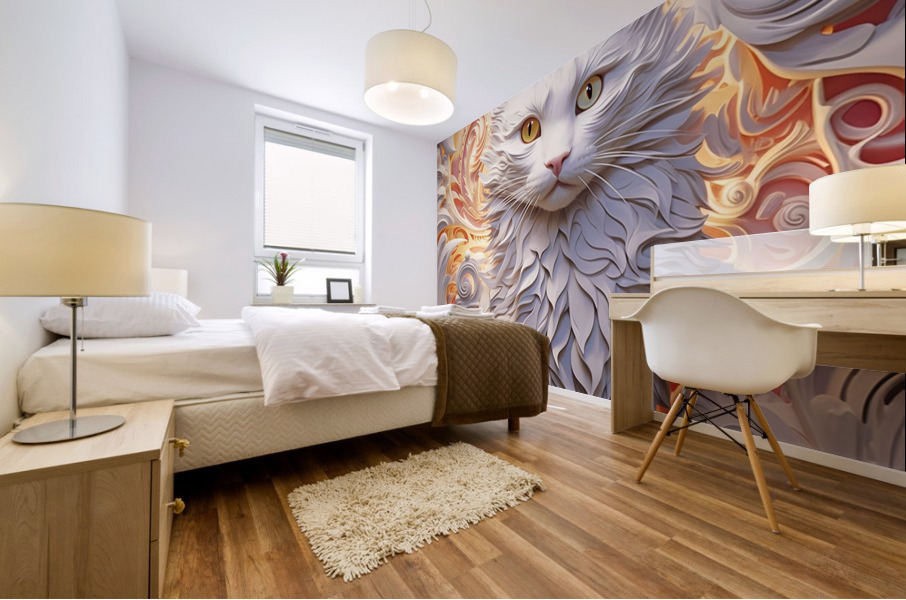 3D kitty 3 Mural print