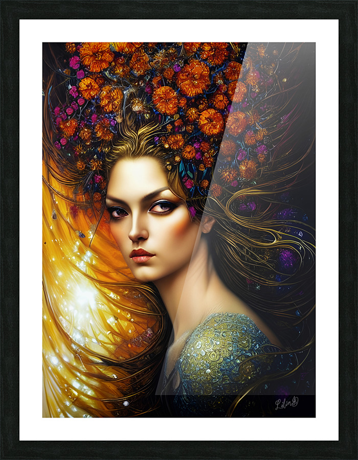 Floral Nymph Picture Frame print