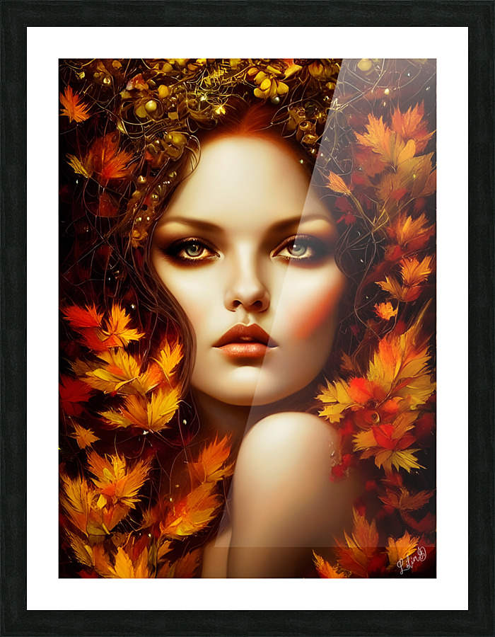 Lady Autumn Picture Frame print