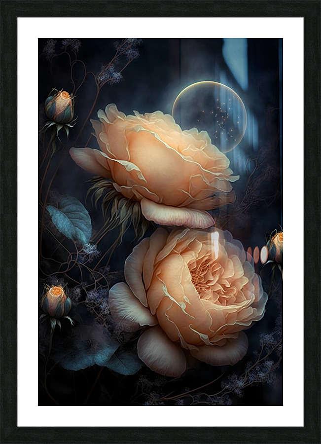 Glowing Rose Picture Frame print