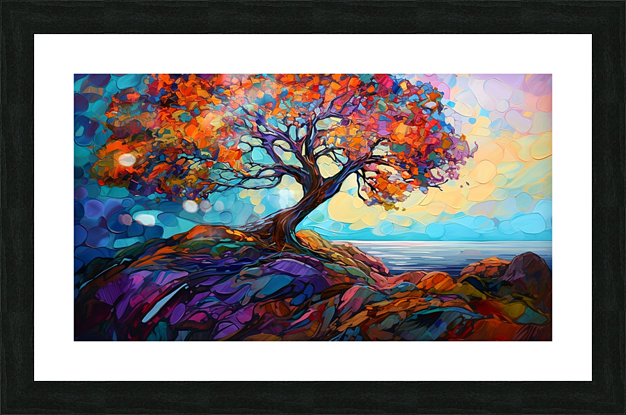 Textured impressionist tree1 Picture Frame print