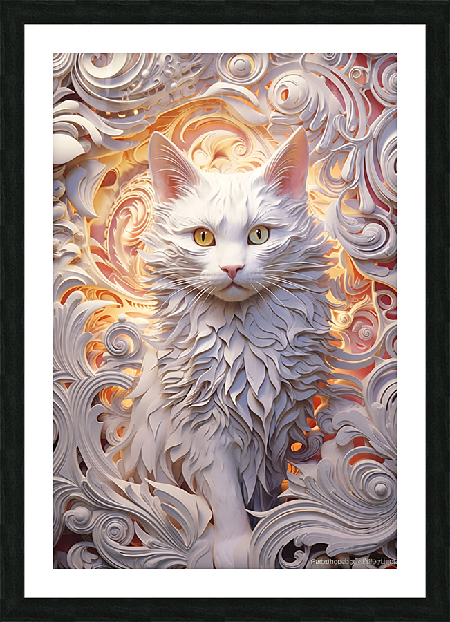 3D kitty 3 Picture Frame print