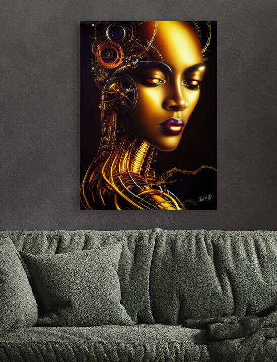 Golden Cyborg girl by ArtDreamStudio