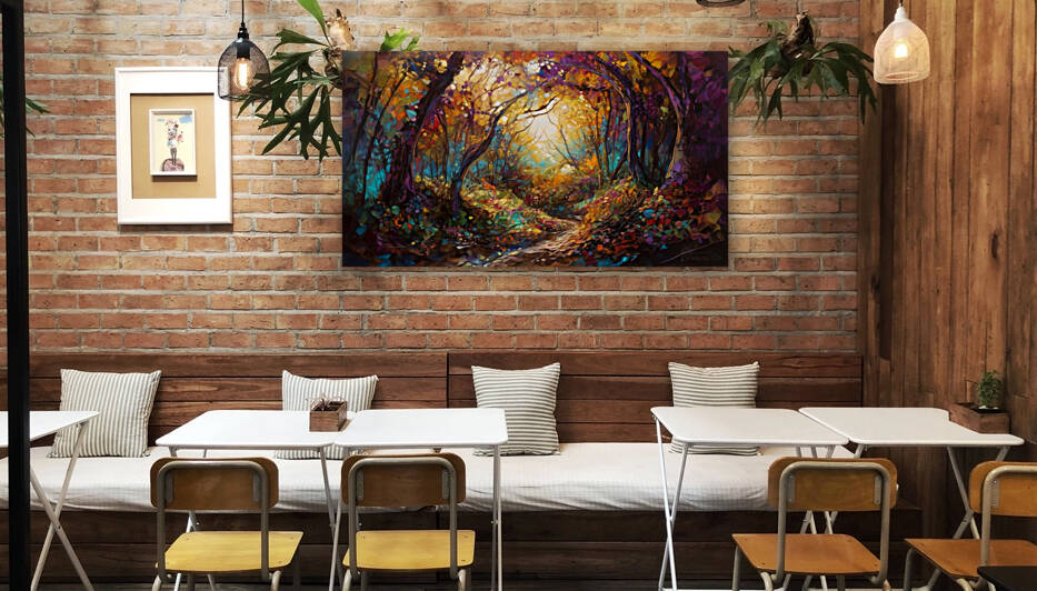 Impressionistic woods painting1 Reproduction