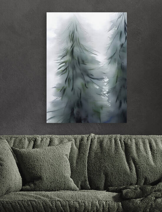 Pine tree and Winter storm Reproduction