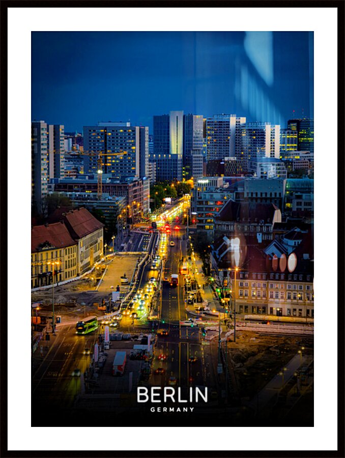 Electric Berlin Germany Urban Nightscape Picture Frame print