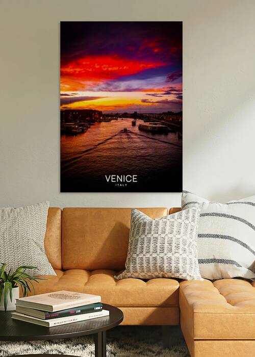 Vibrant Sunset Over Venice Canal by Nums