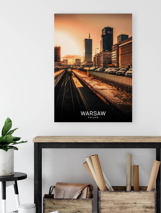 Golden Hour Over Warsaw City Skyline by Nums