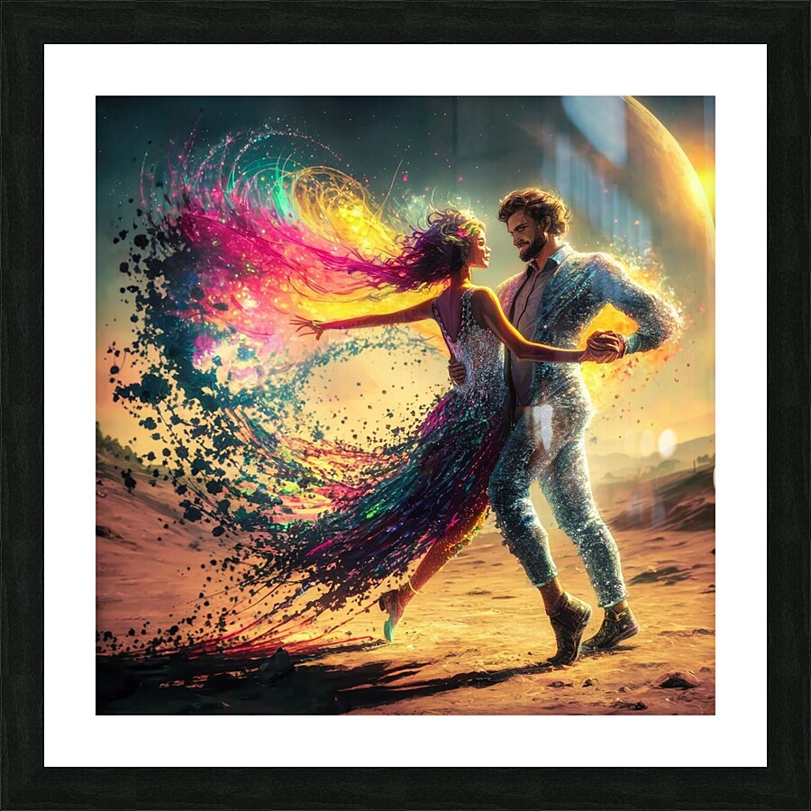 Couple Dancing In The Desert Picture Frame print
