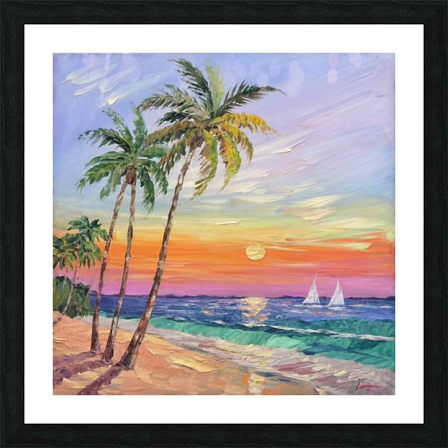 Sunset At The Beach Picture Frame print