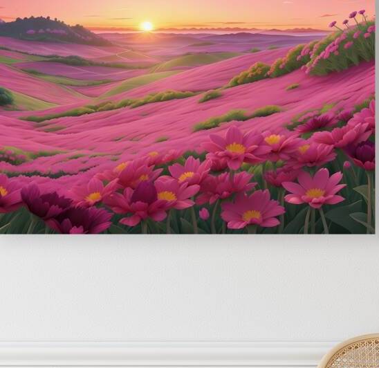 Pink Flowers At Sunset by samo styel