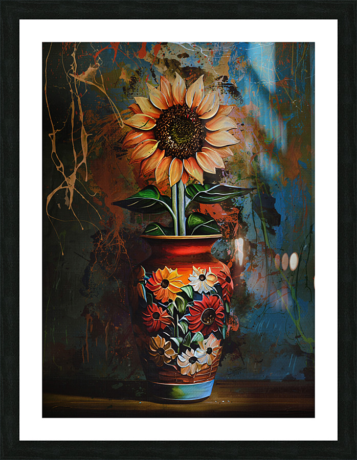 Abstract Sunflower Picture Frame print