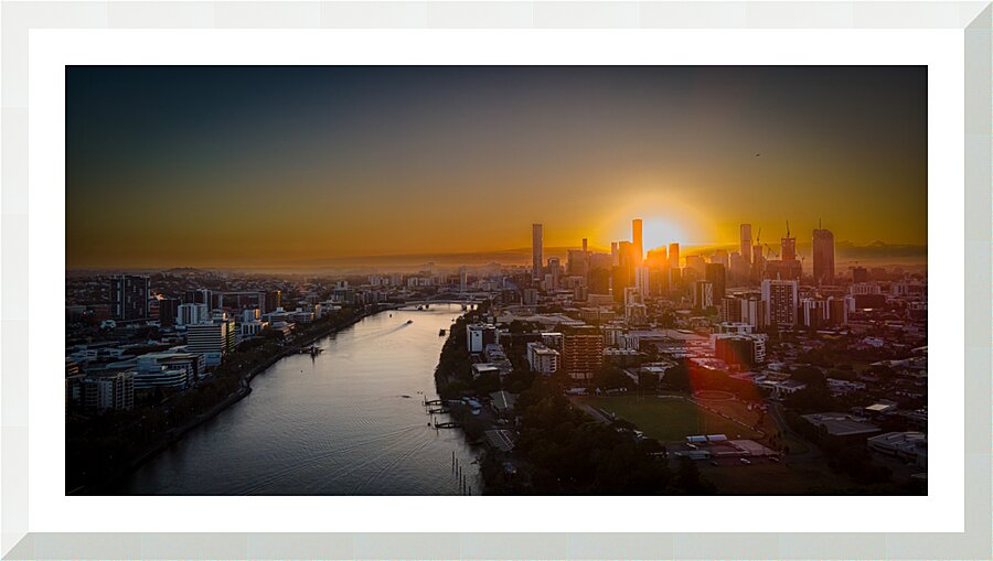 Brisbane River Sunrise Picture Frame print