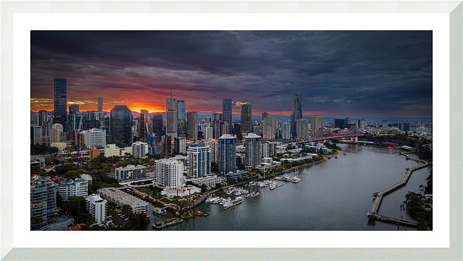Brisbane River Sunset Picture Frame print