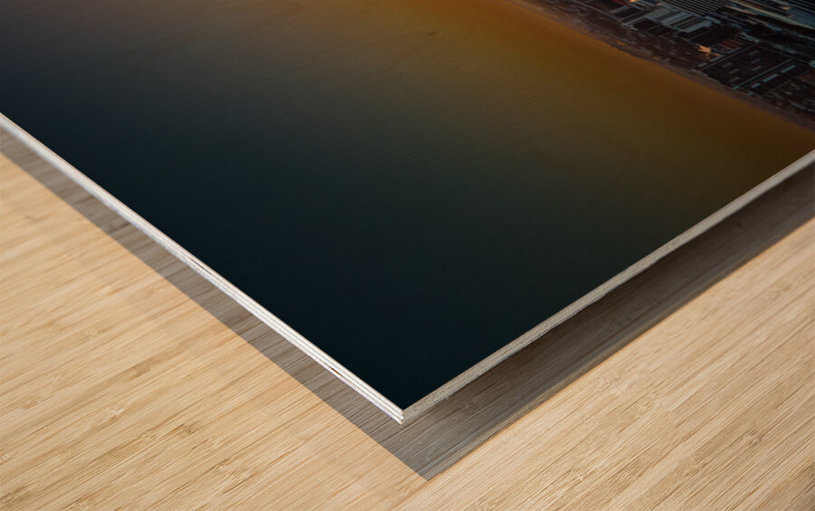 Brisbane River Sunrise Wood print