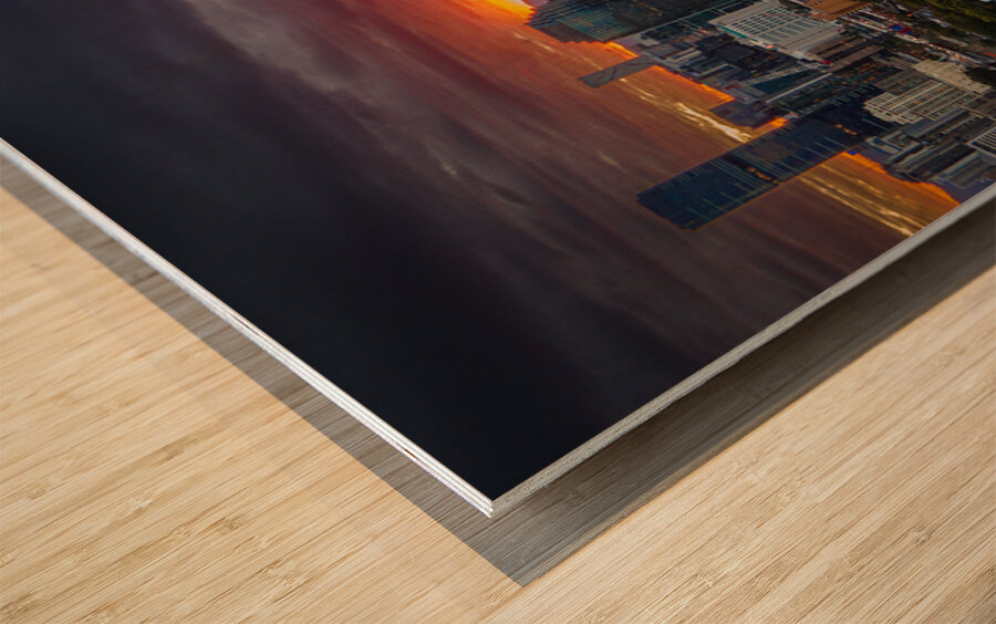 Brisbane River Sunset Wood print