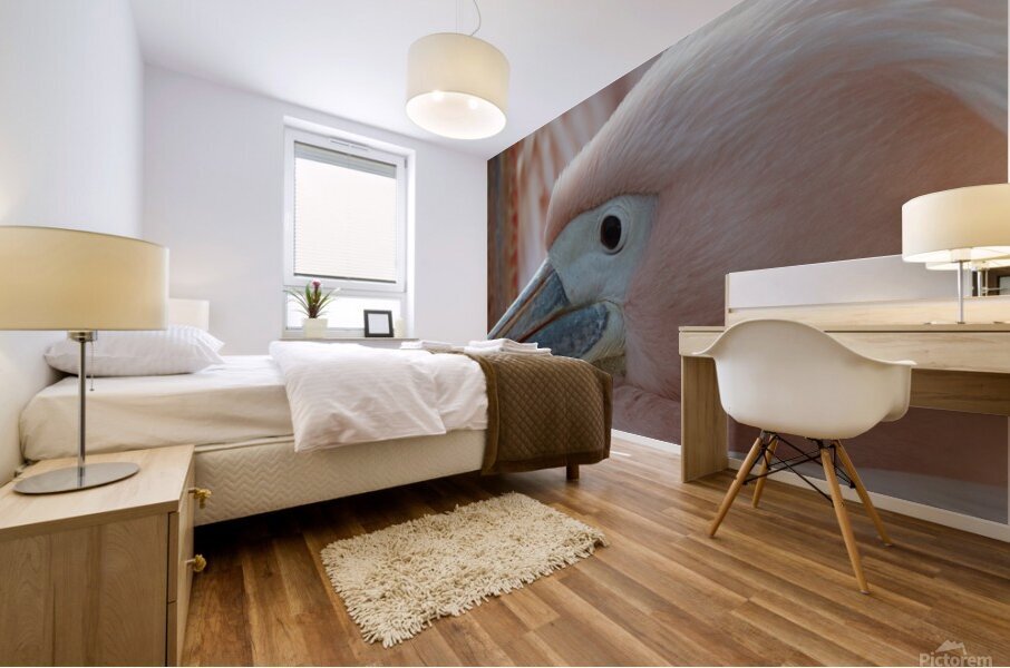 Pink bird Mural print