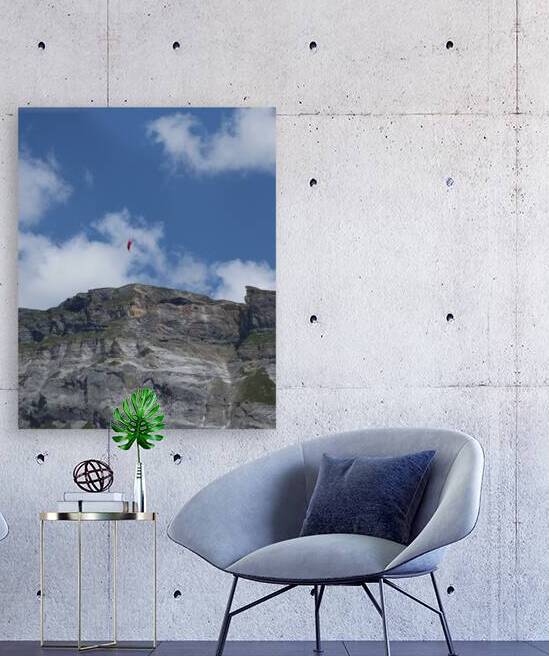 Paragliding with mountain background Switserland by ICI