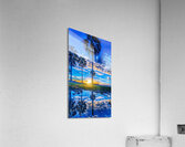 Golden Sunset Reflection – Tropical Palm Trees and Tranquil Waters Acrylic Print