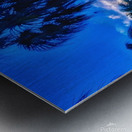 Golden Sunset Reflection – Tropical Palm Trees and Tranquil Waters Metal print