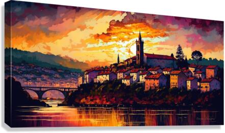 Pontedeume Spain Sunset Canvas Print