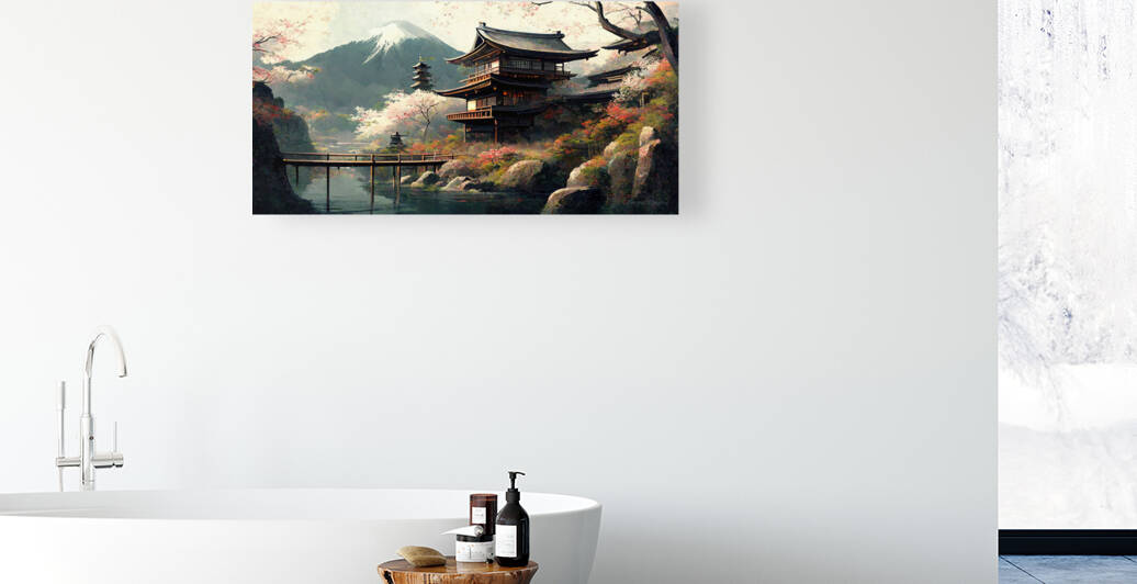 Japanese Temple landscape by Tarpa Designs