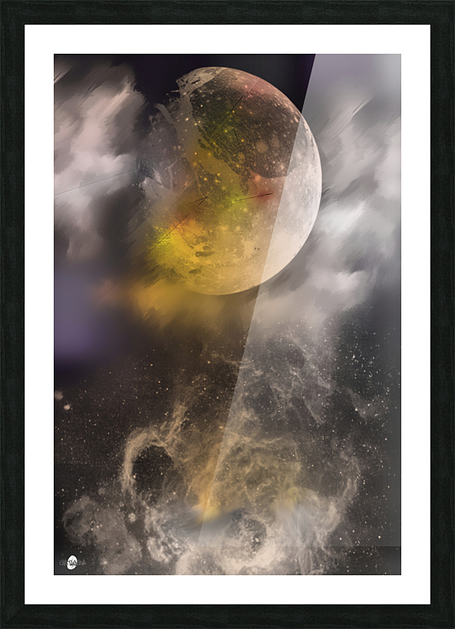 Lune eclairee Picture Frame print