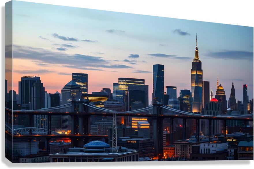 Twilight Over Manhattan Canvas Print