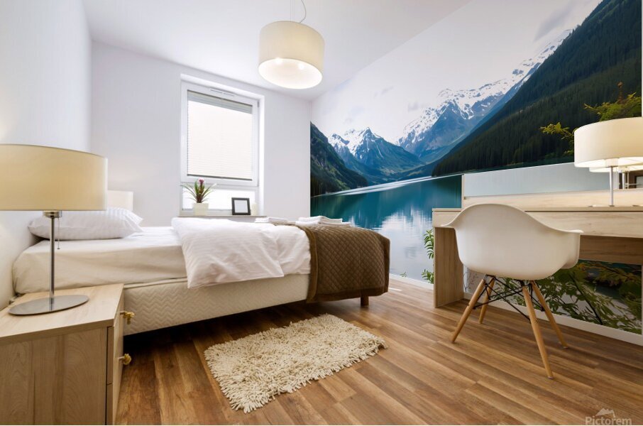 Serene Alpine Reflection Mural print