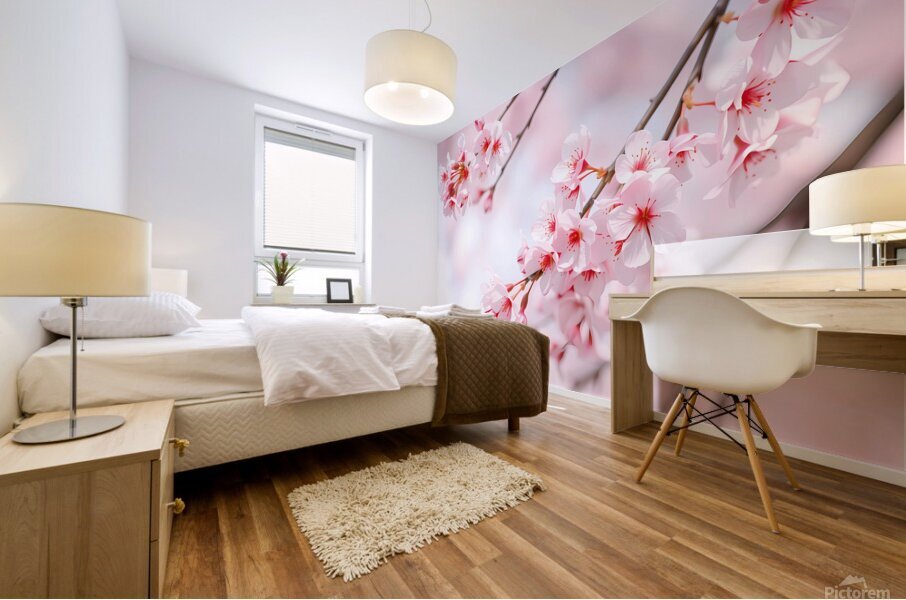 Blushing Blossoms Mural print