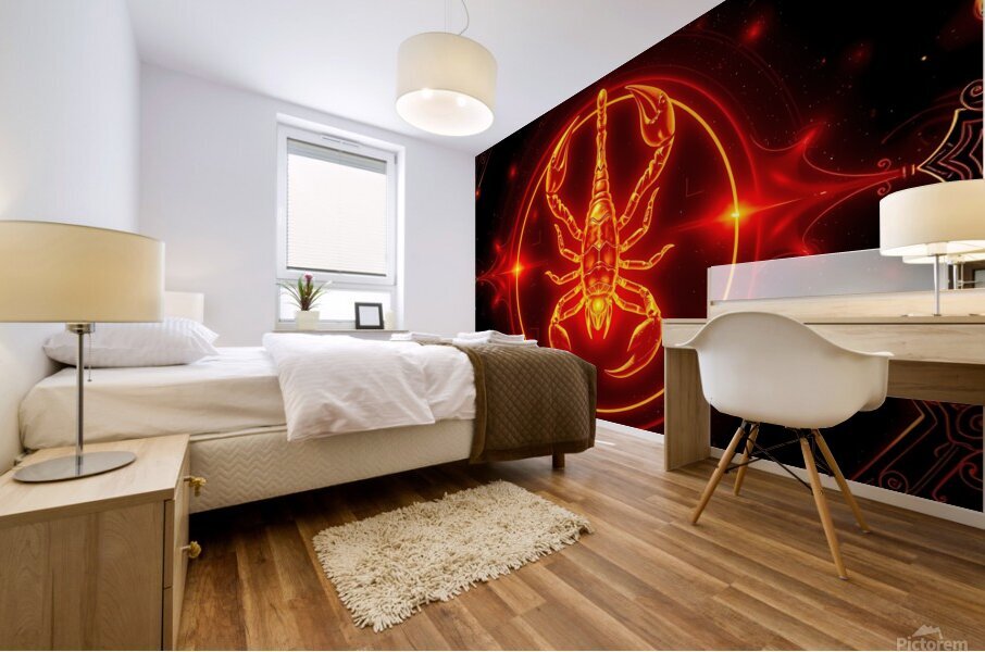 Cosmic Ember Scorpion Mural print
