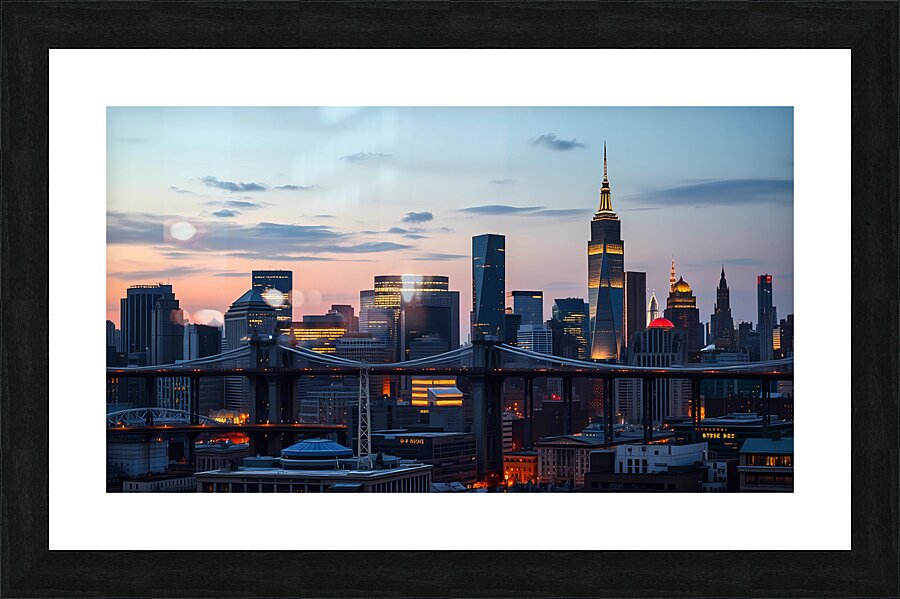 Twilight Over Manhattan Picture Frame print