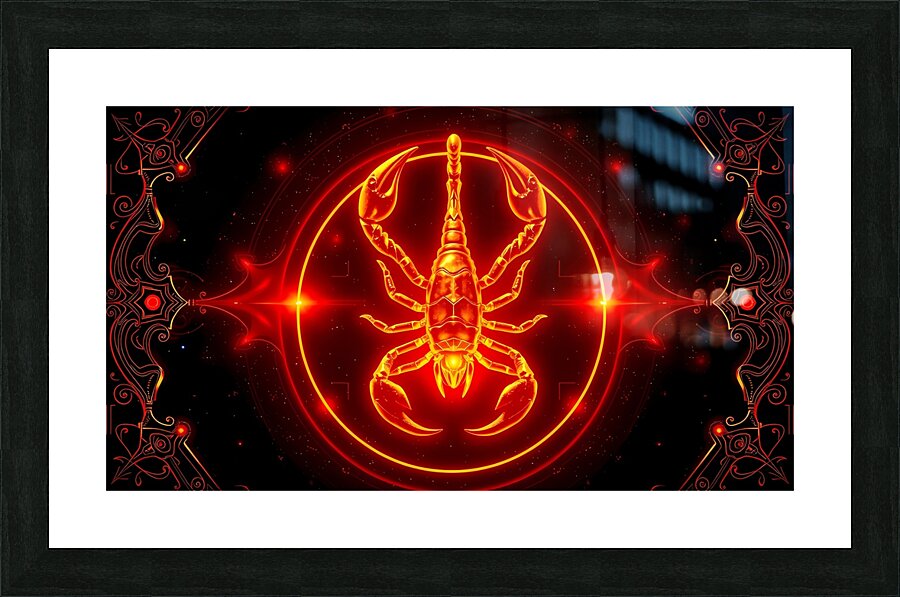 Cosmic Ember Scorpion Picture Frame print