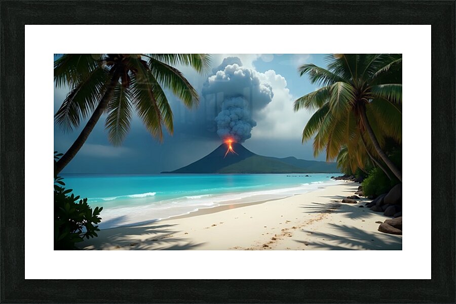 Dramatic Tropical Beach Scene Picture Frame print