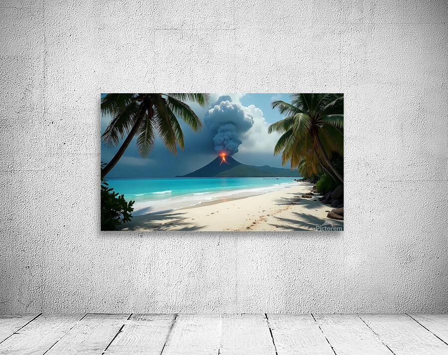Dramatic Tropical Beach Scene Wall Preview
