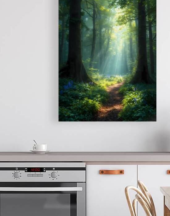 Forest Path Canvas Wall Art - Peaceful Nature Landscape Decor by El moustapha