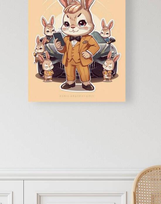 Confident Bunny Executive with Humble Friends and Classy Car by El moustapha