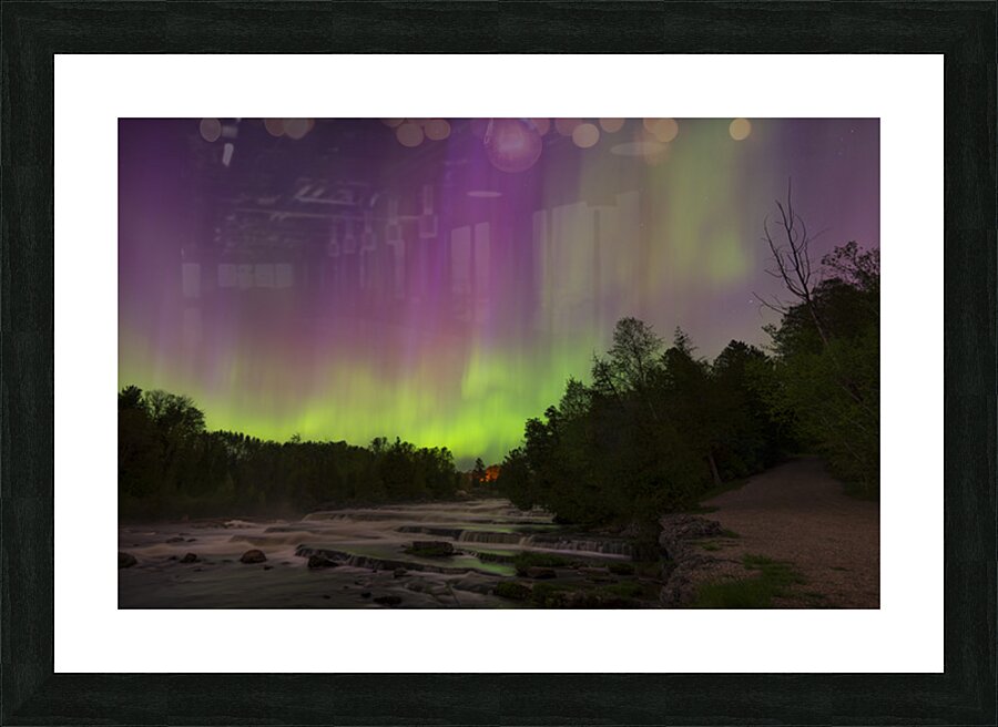Sauble Falls Aurora Panorama Picture Frame print