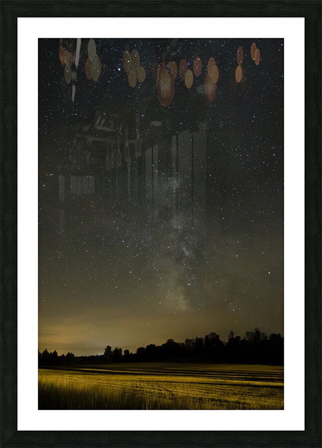 Milky Way Over Grey Road 18 Picture Frame print