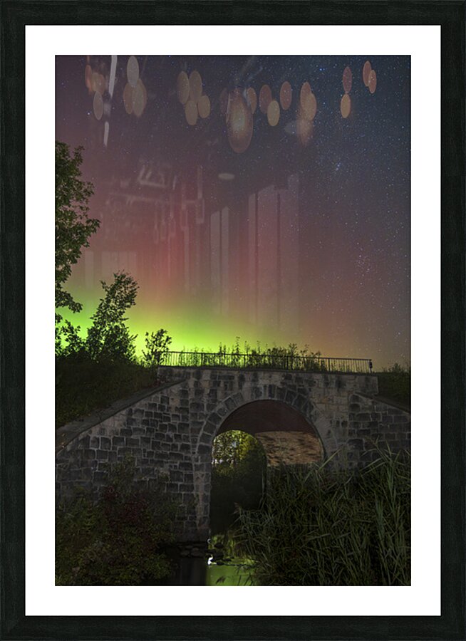 Rail Trail Bridge Aurora Picture Frame print