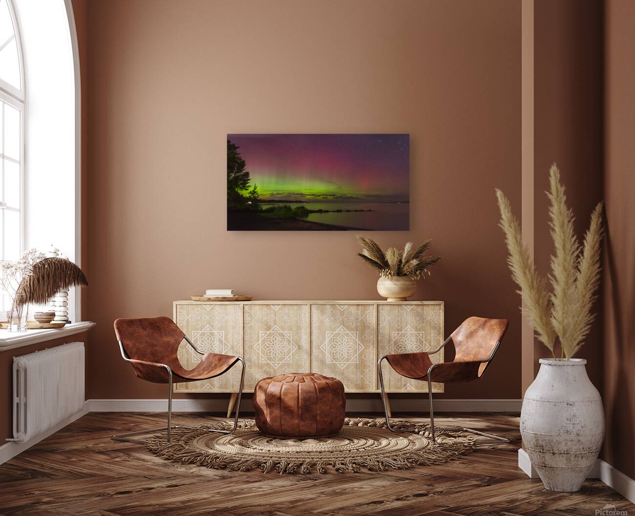 Balmy Beach Aurora Panorama Reproduction