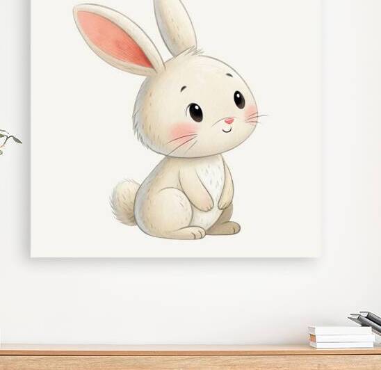 Neutral Baby Bunny Wall Art – Minimal Scandinavian Nursery Decor by GENTLE GROWTH KIDS STUDIO