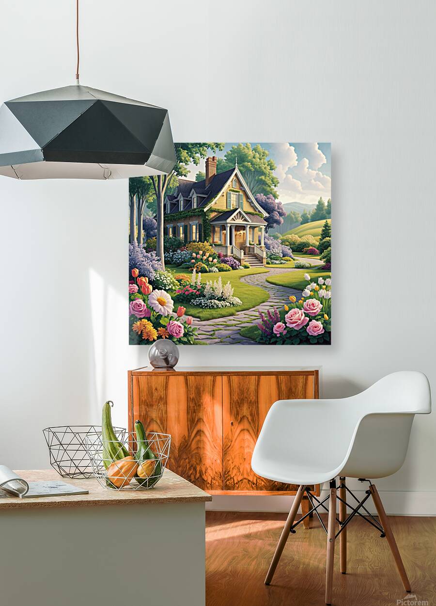 Blossoming Haven: A Picturesque Countryside Retreat Reproduction