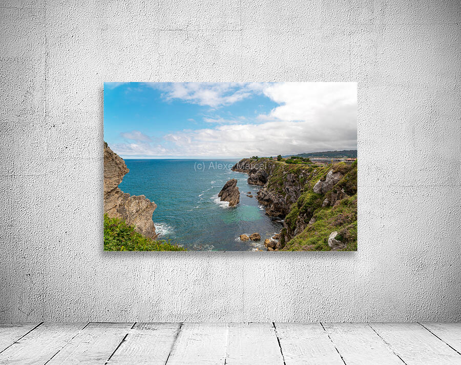 Spectacular natural landscape in north of Spain Asturias. Green coastline of Spain.  Wall Preview