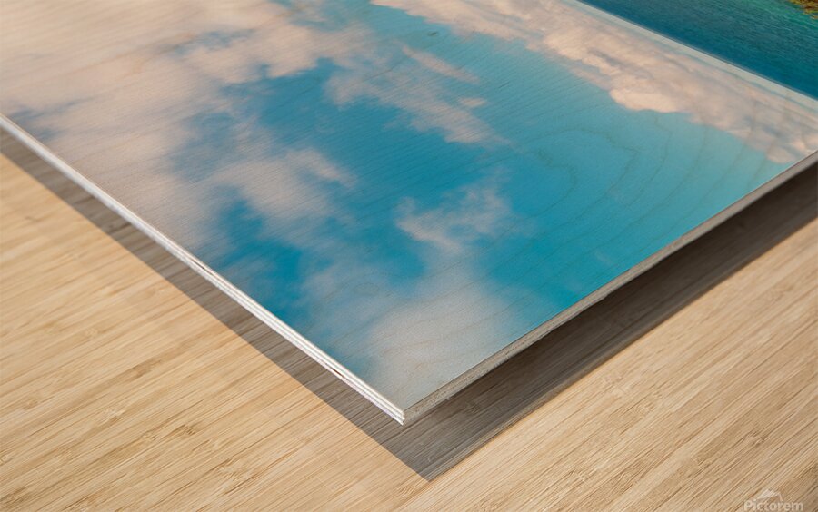 Spectacular natural landscape in north of Spain Asturias. Green coastline of Spain.  Wood print