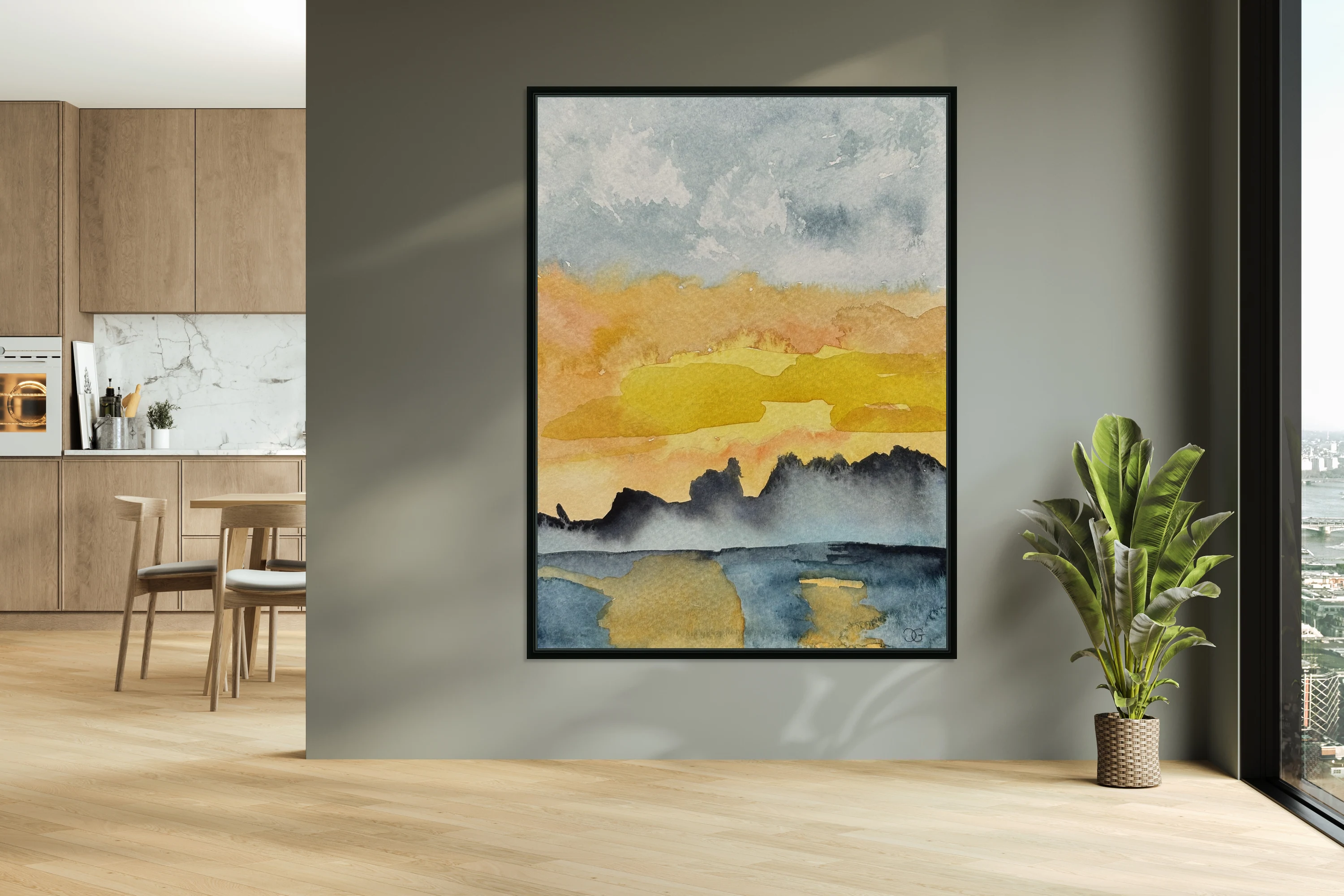 Golden Mountain Reflection