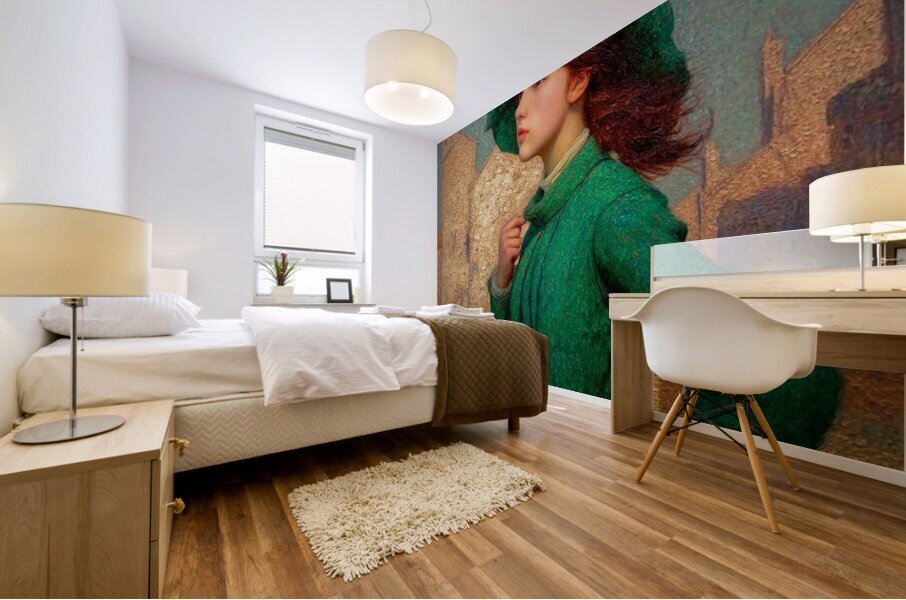 A Portrait in Green Mural print